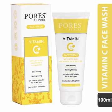 Vitamin C Face Wash - With Lactic Acid, Niacinamide & Jojoba Ester - 100 mL